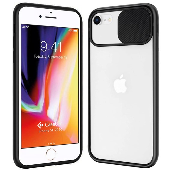 CaseUp Apple iPhone SE 2020 Kılıf Camera Swipe Protection Siyah 1